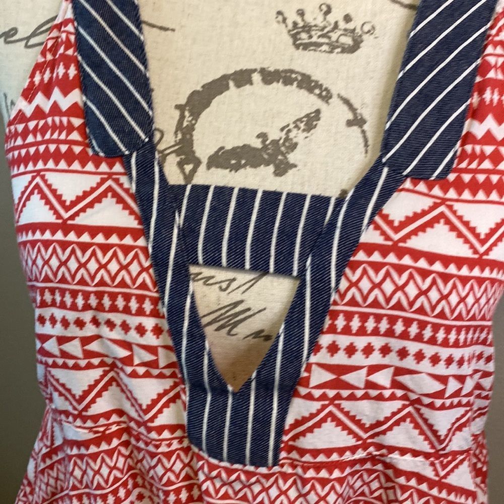 THML Red & Navy Patterned Tank Top - Picture 2 of 8